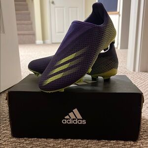 Adidas X Ghosted FG3 New Purple and Lime Green Soccer Cleats